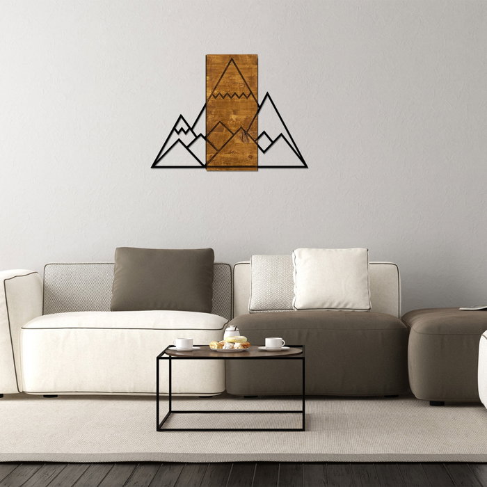 Wallity Mountain Escultura de Pared Nogal y Negro